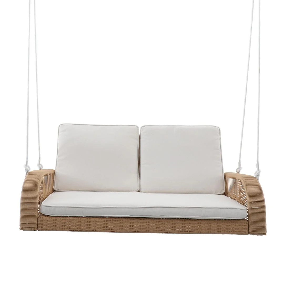 East Green Lucca Wicker Porch Swing with Cushions - Image 7