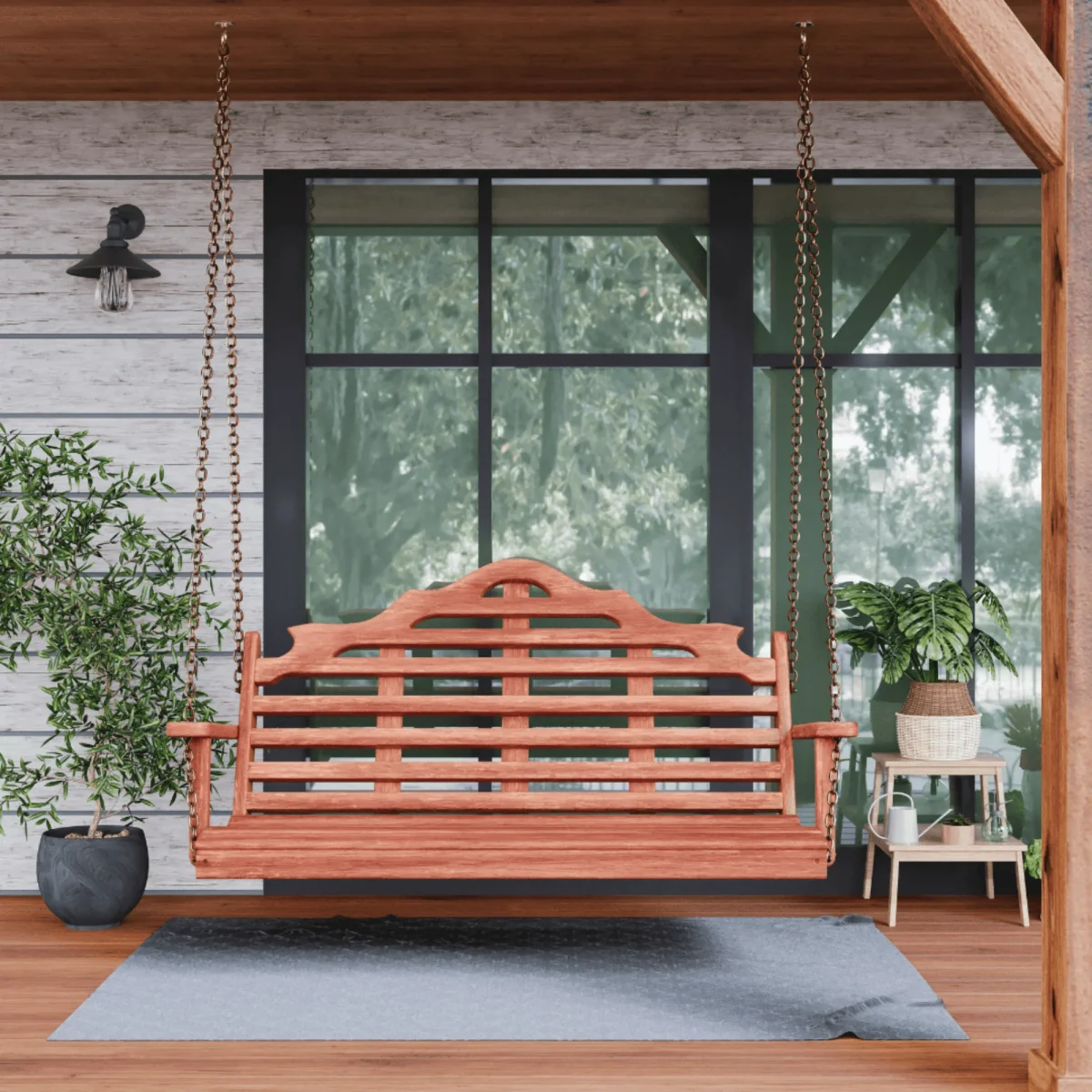 Keystone Amish Co. 5 Foot Milan Red Cedar Porch Swing without Cupholders - Image 2