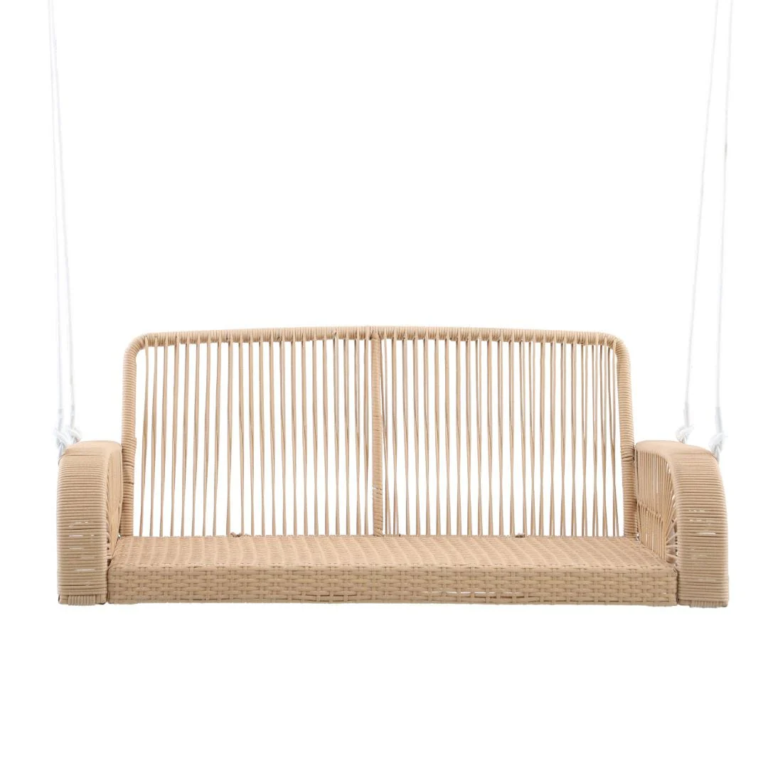 East Green Lucca Wicker Porch Swing with Cushions - Image 8