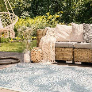Liora Manne Carmel Fronds Indoor/Outdoor Area Rug Aqua