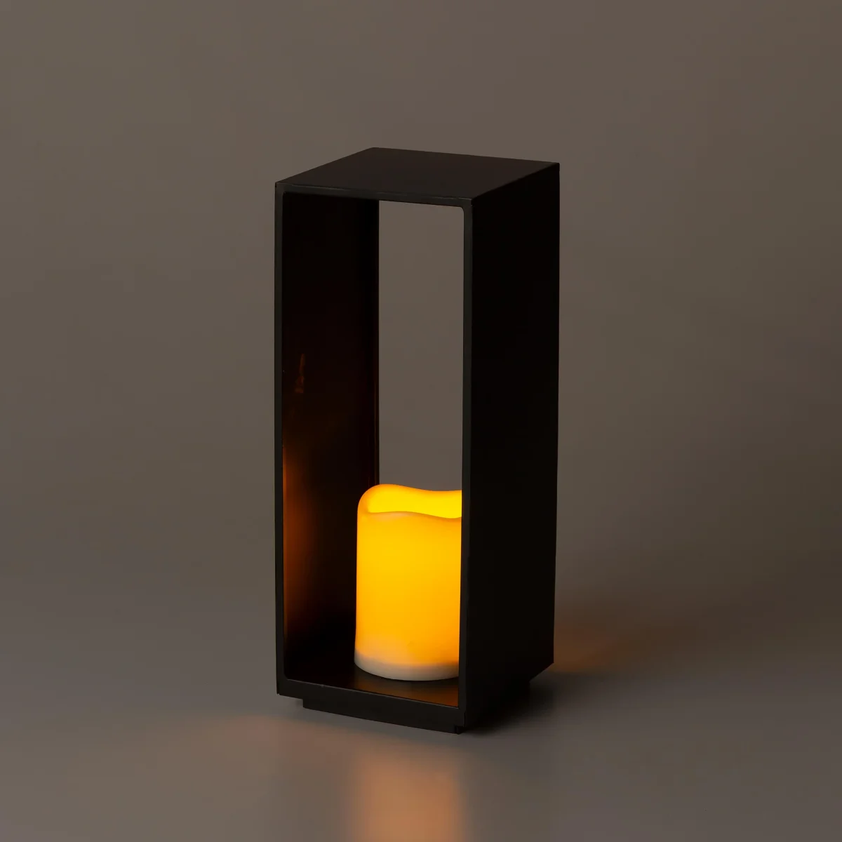 12.5" Rectangle LED Candle Lantern - Image 2