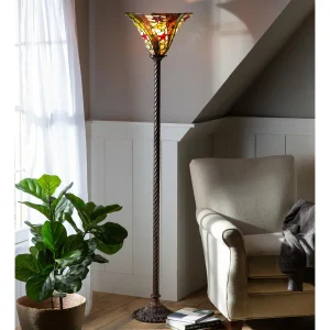 Red Star Stained Glass Floor Lamp