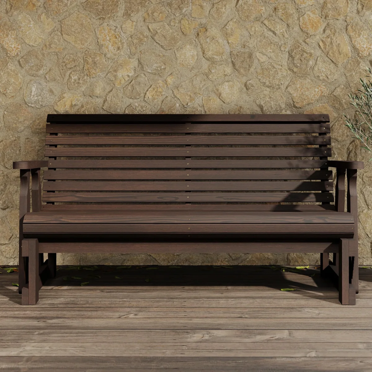 Amish Casual Heavy Duty Roll Back 5 Foot Treated Porch Glider - Image 2