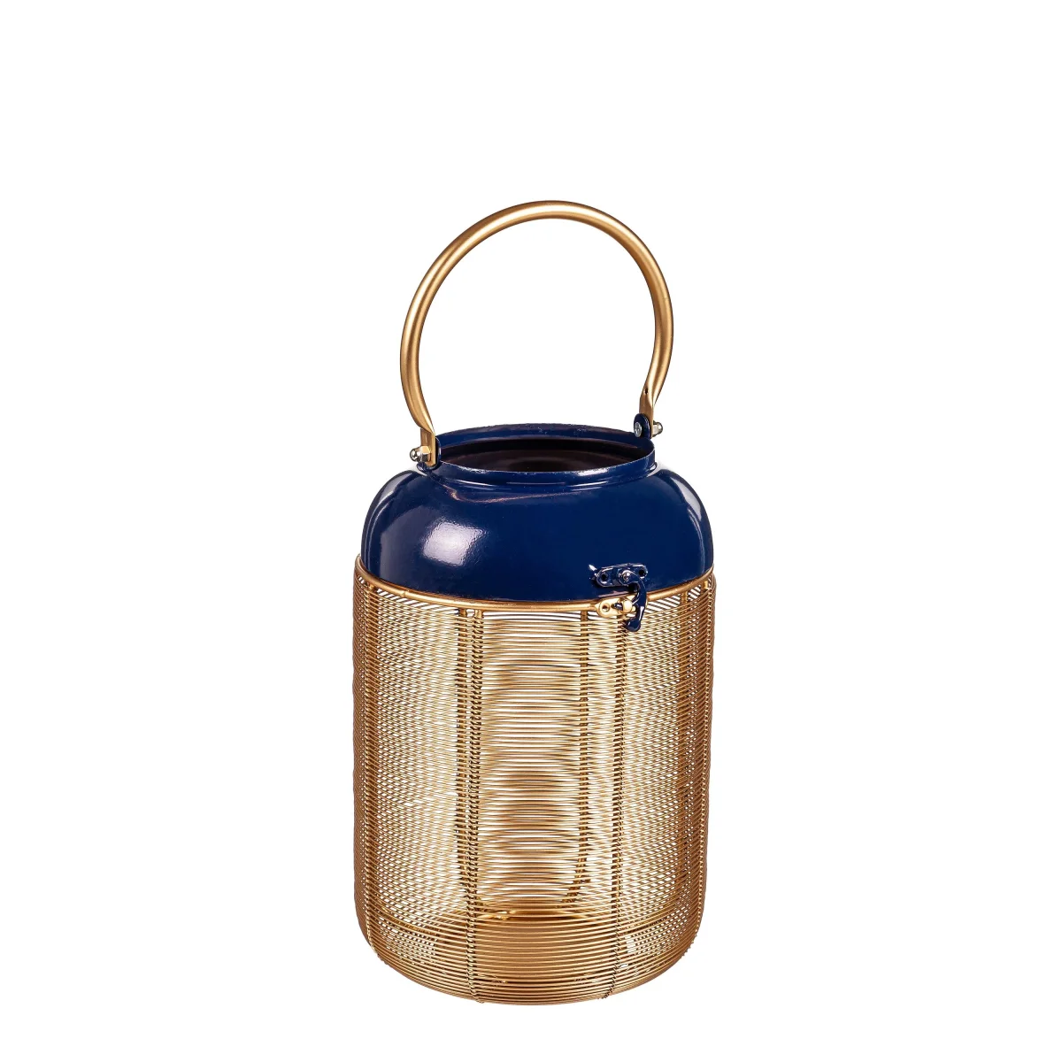 Blue and Gold Metal Lanterns, Set of 2 - Image 5