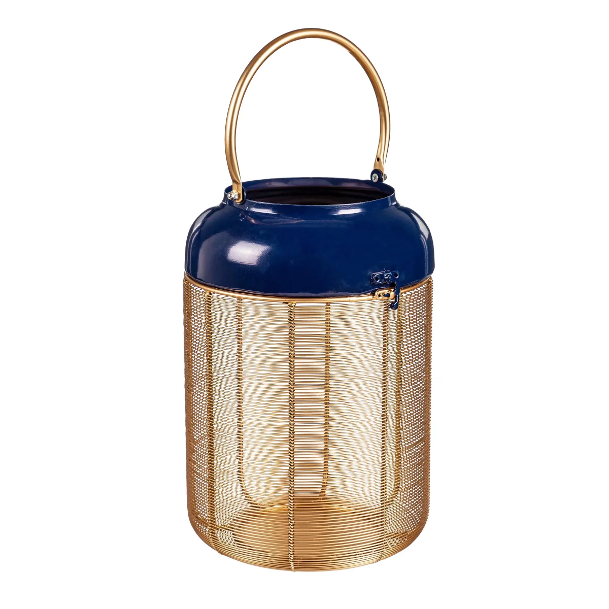 Blue and Gold Metal Lanterns, Set of 2 - Image 4
