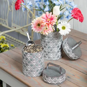 Embossed Honeycomb Storage Containers, Set of 2