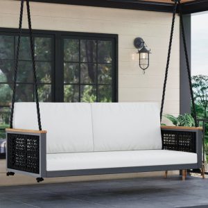 East Green Linden Porch Swing With Cushions
