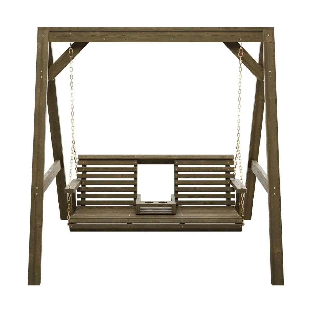 Amish Casual Console Porch Swing with A-Frame Stand - Image 4
